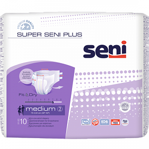 Seni Super Plus Подгузники для взрослых р.M 10 шт. (75-110см)