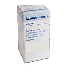 Аспарагиназа медак лиофилизат для приготовления раствора для внутривенного и внутримышечного введения 10000МE флаконы 5 шт.