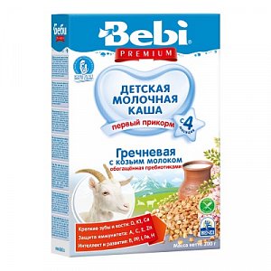 Bebi Premium Каша молочная Гречневая с козьим молоком с 4 мес. 200 г