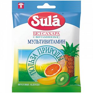Леденцы Зула (Sula) мультивитамин 60г без сахара