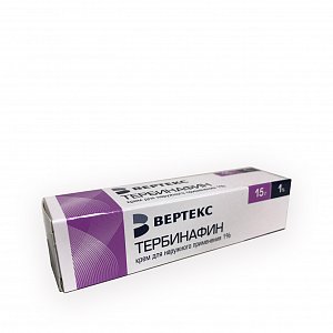 Тербинафин крем для наружного применения 1% туба 15 г Вертекс