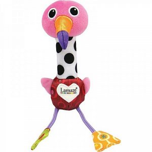 Lamaze Развивающая игрушка с пищалкой Веселый розовый фламинго