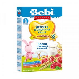 Bebi Premium Каша молочная Злаки малина вишня с 6 мес. 200 г