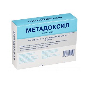 Метадоксил раствор для внутривенного и внутримышечного введения 300 мг/5 мл ампулы 5 мл 10 шт.