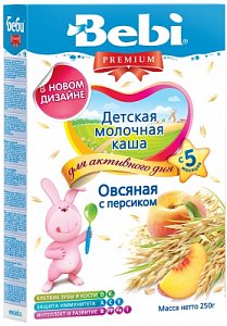 Bebi Premium Каша молочная Овсяная с персиком с 5 мес. 250 г