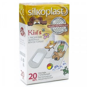 Silkoplast Пластырь Kids детский стерильный с рисунками 20 шт.