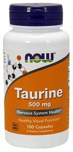NOW Таурин капсулы 500 мг 100 шт. (БАД)