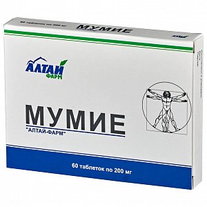 Мумие алтайское очищенное таблетки 60 шт. Алтай-фарма (БАД)