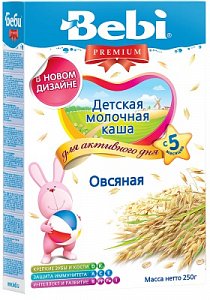 Bebi Premium Каша молочная Овсяная с 5 мес. 250 г