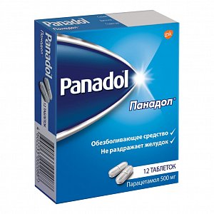 Панадол таблетки покрытые пленочной оболочкой 500 мг 12 шт.