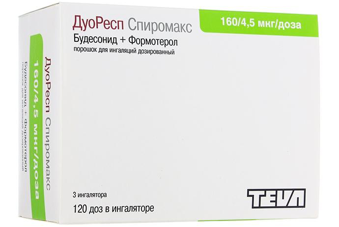 порошок для ингаляций дозированный 160 мкг+4,5 мкг/доза 120 доз 3 шт.
