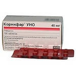 Коринфар Уно таблетки 40 мг 100 шт