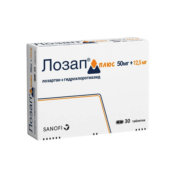 Лозап Плюс таблетки покрытые пленочной оболочкой 50 мг+12,5 мг 30 шт.