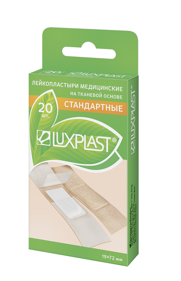 1,9 см х 7,2 см 20 шт. стандартный тканевая основа luxplast