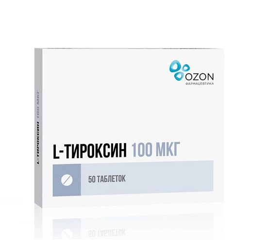 l-тироксин таблетки 100 мкг 50 шт.