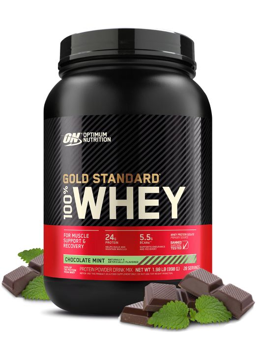 optimum nutrition 100% whey gold standart протеин в порошке банка 898/912г Мятный шоколад