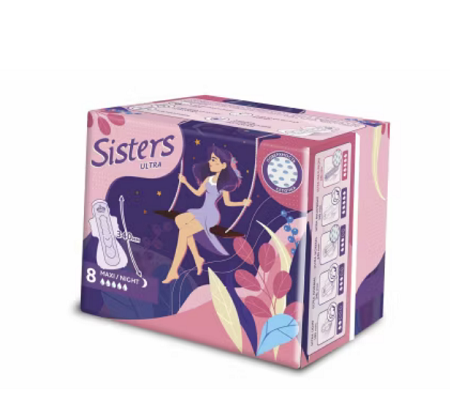 Прокладки Sisters Ultra Maxi ночные сеточка 8 шт.