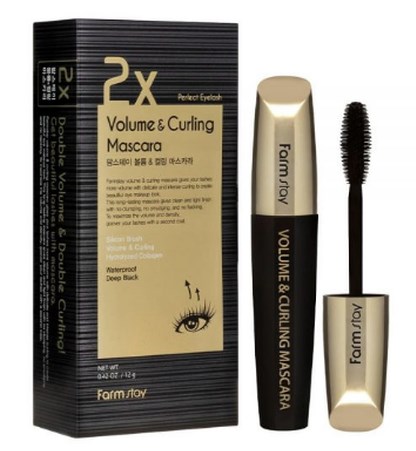для ресниц подкручивающая 12 г farmstay [ФармСтэй] Тушь д/ресниц подкручивание и объём 12г volume&curling