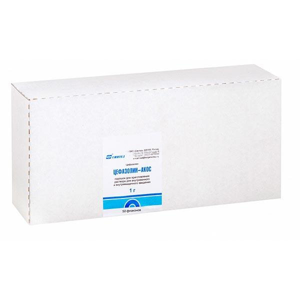 порошок для приготовления раствора для внутривенного и внутримышечного введения 1 г флакон 50 шт.