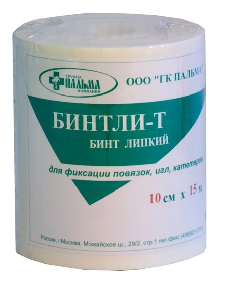 бинт липкий 10смx15м рулон