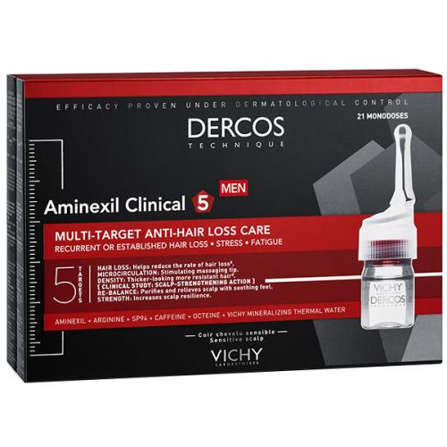 vichy dercos aminexil средство против выпадения волос для мужчин 21 шт.