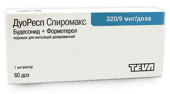 порошок для ингаляций дозированный 320 мкг+9 мкг/доза 60 доз