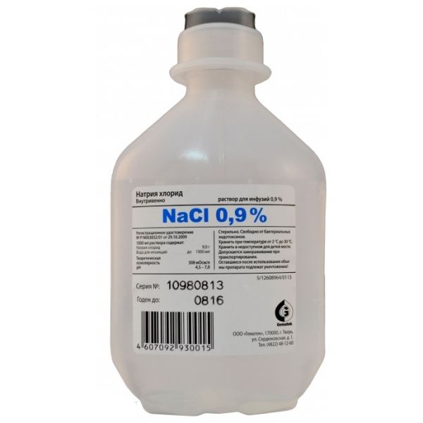 раствор для инфузий 0,9% флакон 500 мл 1 шт. Мосфарм