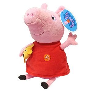 Peppa Pig 30117 Мягкая игрушка Пеппа с игрушкой 30 см, озвученная