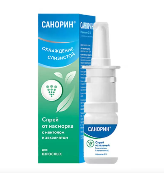 спрей назальный с ментолом и эвкалиптом 0,1% флакон дозатором 10 мл