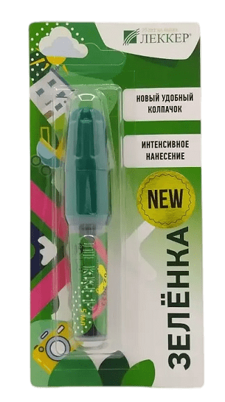 Бриллиантовый зеленый раствор для нарутного применения спиртовой 1% 5 мл фломастер Леккер (зеленка)