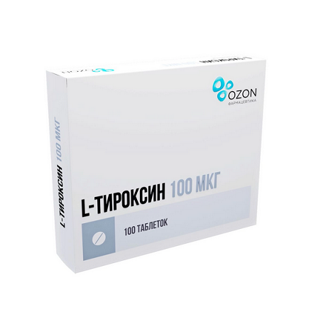 l-тироксин таблетки 100 мкг 100 шт.