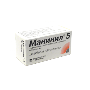 Манинил таблетки 5 мг 120 шт.