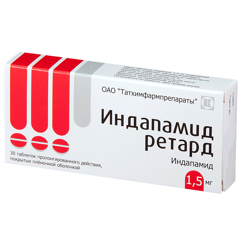 таблетки пролонгированного действия покрытые пленочной оболочкой 1,5 мг 30 шт.