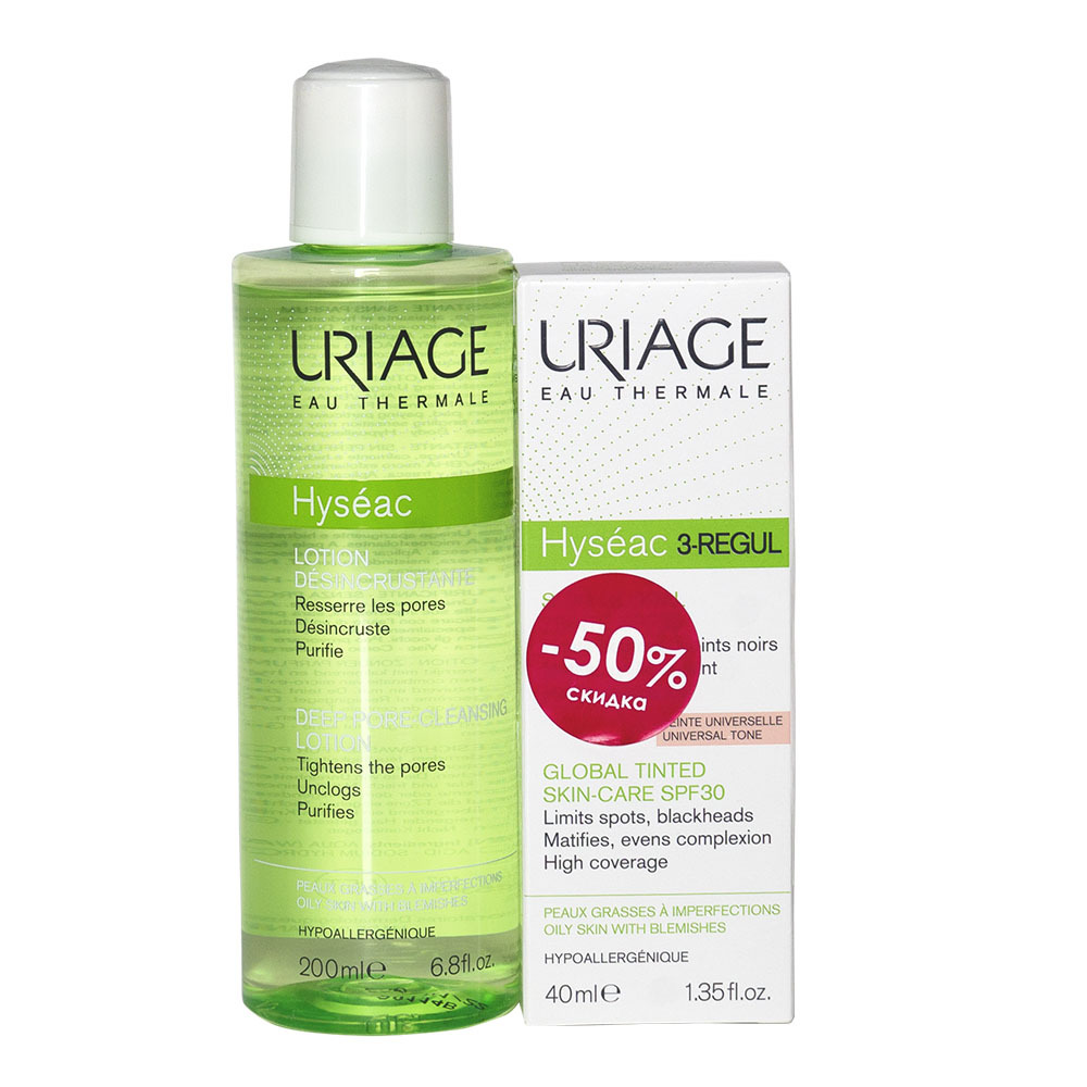 Набор Лосьон для очищения пор 200 мл + 3-regul Уход тональный spf30 40 мл