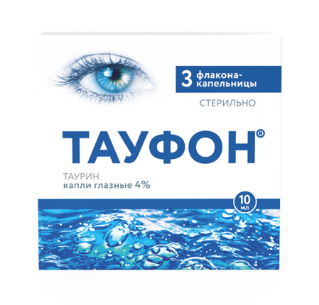 Тауфон капли глазные 4% флакон-капельница 10 мл №3 Фармстандарт Тауфон капли глазные 4% флакон-капельница 10 мл №3 Фармстандарт