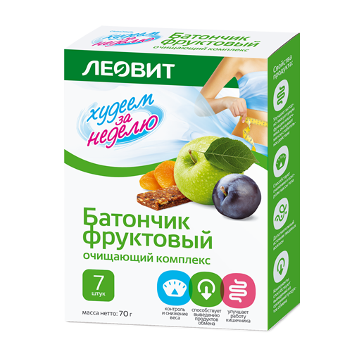 батончик фруктовый очищающий комплекс по 10 г 7 шт.