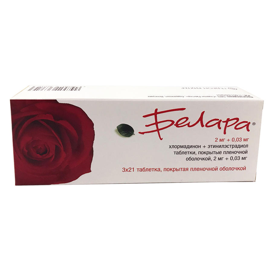 таблетки покрытые пленочной оболочкой 0,03 мг+2 мг 63 шт.