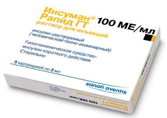 раствор для инъекций 100 МЕ/мл картридж 3 мл 5 шт.