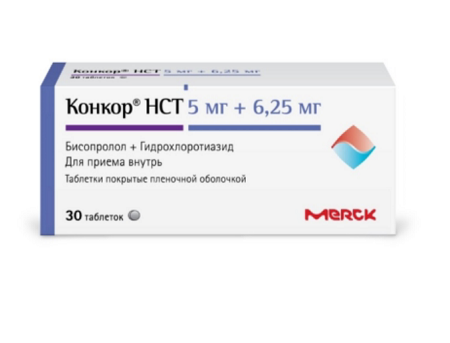 Конкор НСТ таблетки покрытые пленочной оболочкой 5мг+6.25мг 30 шт.