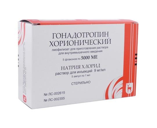 Гонадотропин Хорионический флакон 5000Ед 5 шт