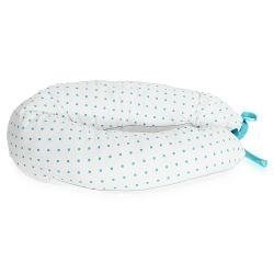 Mama`s Helper Подушка для кормления Premium Белая в голубой горошек