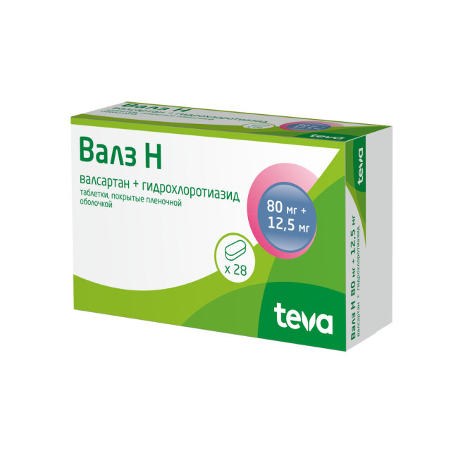 таблетки покрытые пленочной оболочкой 80 мг+12,5 мг 28 шт.