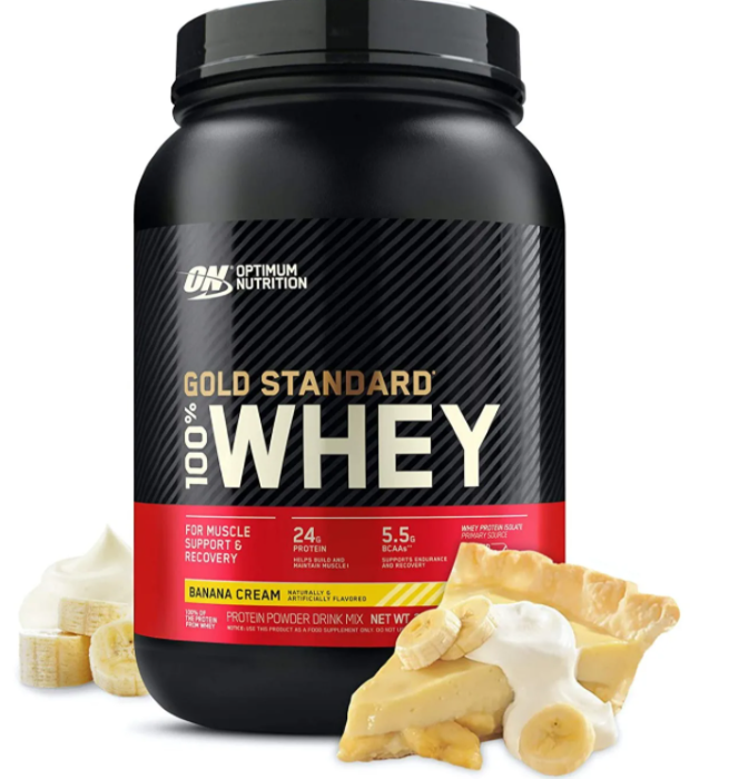 optimum nutrition 100% whey gold standart протеин в порошке банка 907/912г Банановый крем