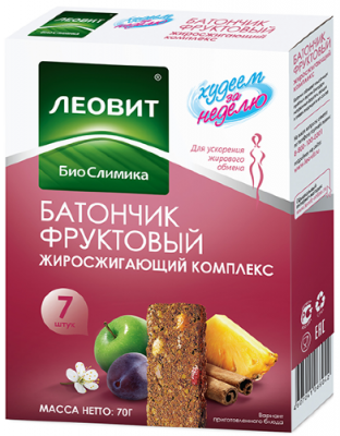батончик фруктовый жиросжигающий комплекс по 10 г 7 шт.