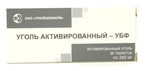 Уголь активированный таб 250 мг n20