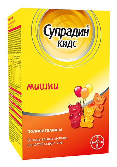 Супрадин Кидс Мишки пастилки жевательные 60 шт.