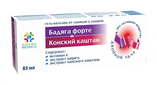 Бадяга Форте и Конский каштан гель-бальзам 85 мл Натура Медика