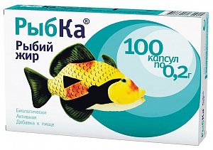 Рыбий жир РыбКа капсулы 100 шт. Багира (БАД)