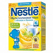 Nestle Каша мультизлаковая молочная с яблоком и бананами с 6 мес. 250 г