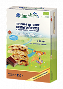Fleur Alpine Печенье детское Бельгийское Organic с кусочками шоколада, с 3-х лет 150 г